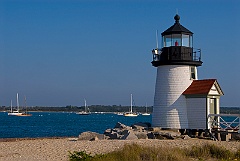 Brant Point Light Over Nantucket Harbor in Massachusetts
